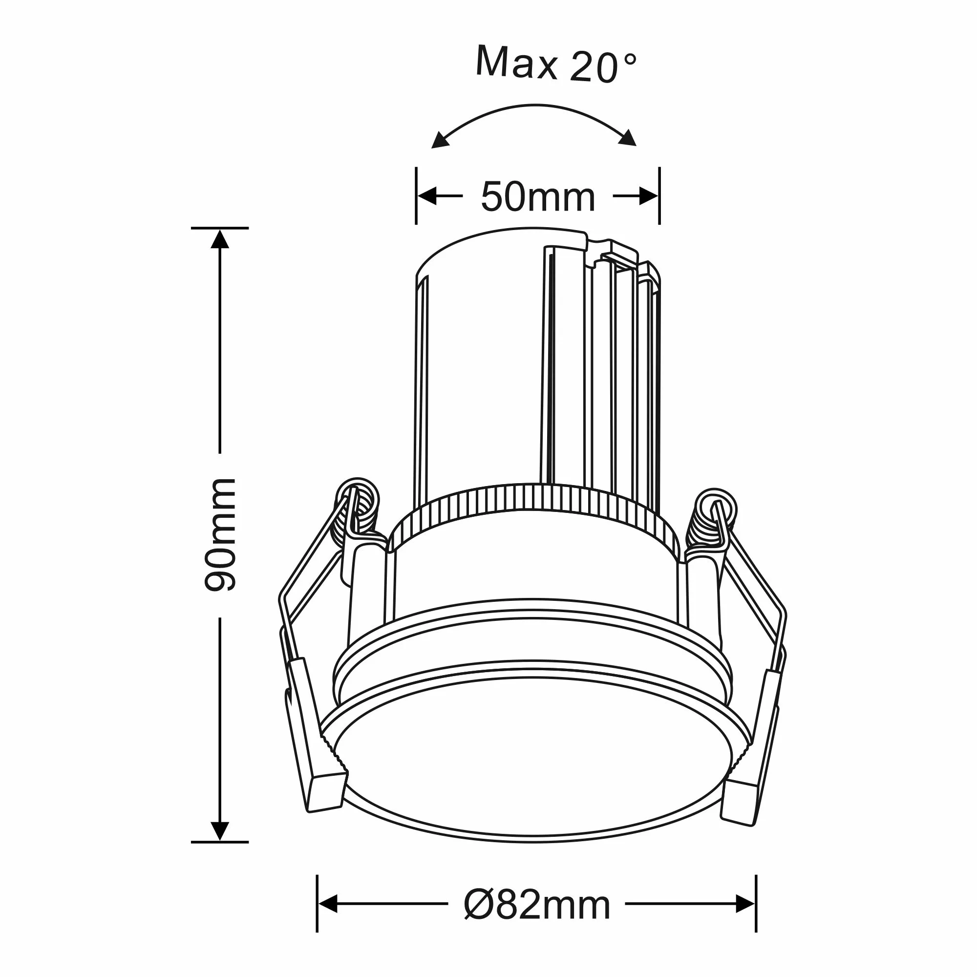 Bania A 9 Powered by Tridonic  9W 2700K 770lm 24° CRI>90 LED Engine, 250mA Gold Adjustable Recessed Spotlight, IP20 DM201676  Dlux Bania A 9